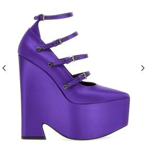 Versace Tempest Strappy Platform Pointed Toe Pumps